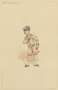 Egbert Pardiggle、c.1920s（紙にトイレとペンとインク） 作： Joseph Clayton Clarke